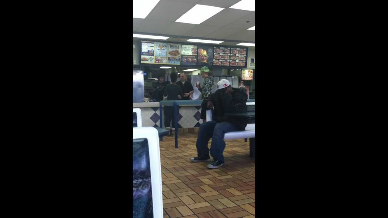 A fight breaks out between customers and staff at Burger King because the food took too long!!!!