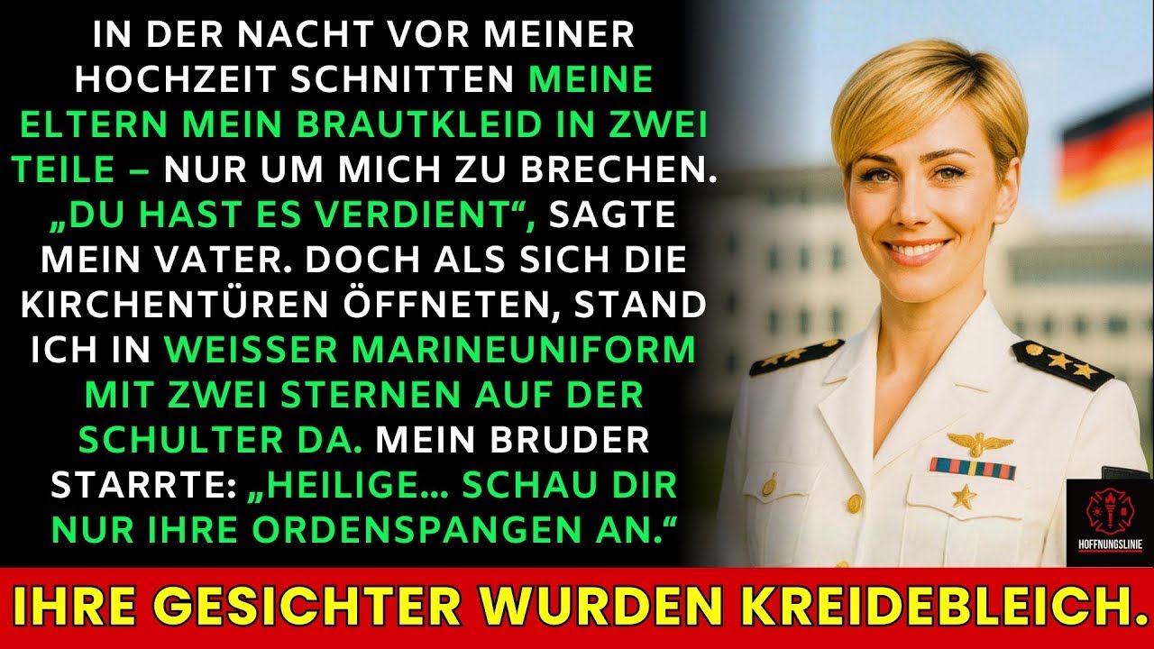 Meine Eltern zerschnitten mein Brautkleid – dann stand ich in weißer Marineuniform mit zwei Sternen