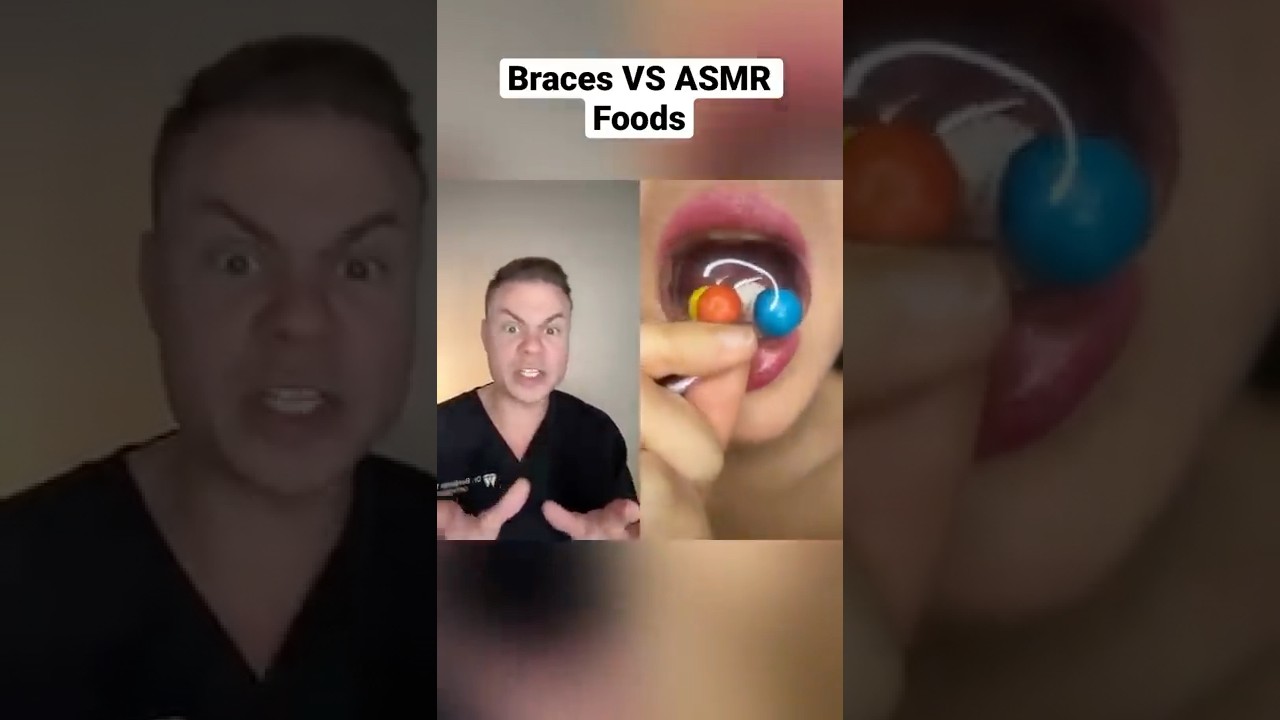 Orthodontist Reacts! ASMR Foods VS Braces! #shorts