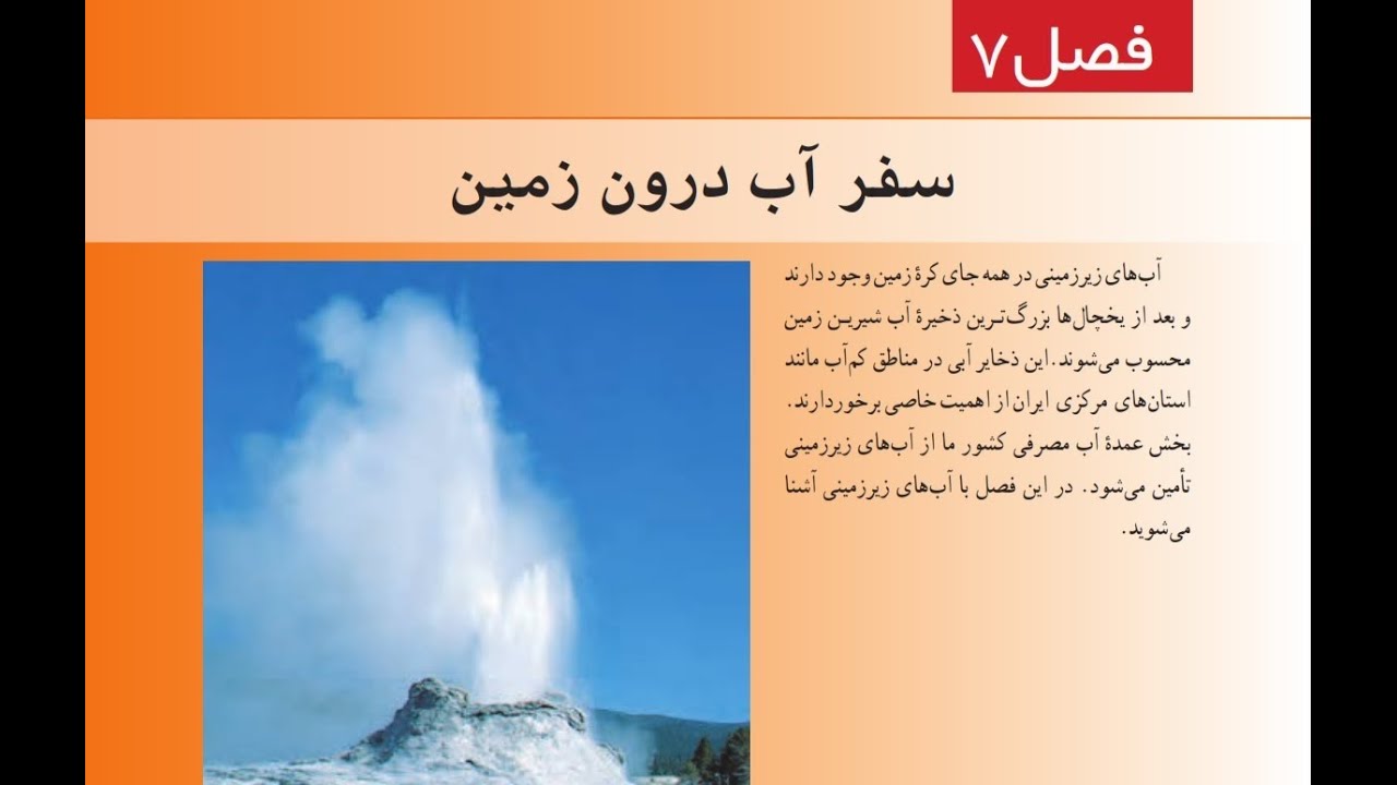 آموزش فصل 7 علوم هفتم - سفر آب درون زمین - همراه با سید رضا واقفی