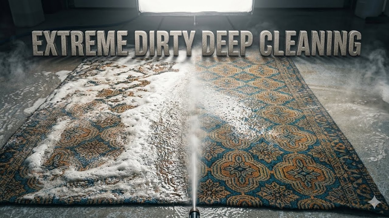 EXTREMELY Dirty Kilim Rug Cleaning | Deep Wash & Satisfying Restoration (ASMR) #satisfying #asmr 