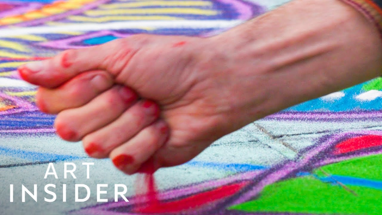How This Artist Turned Traditional Sand Painting Into Street Art