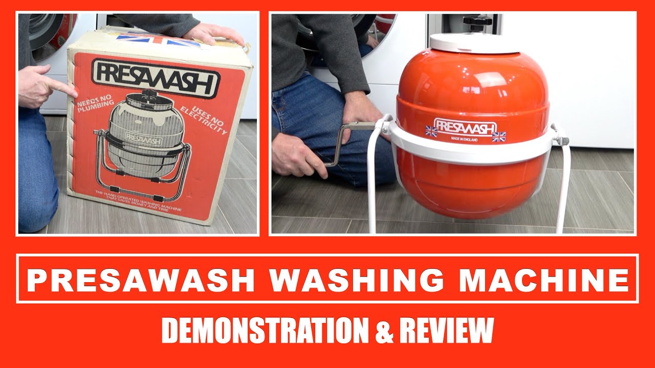 Демонстрация работы стиральной машины Presawash Off Grid с ручным приводом