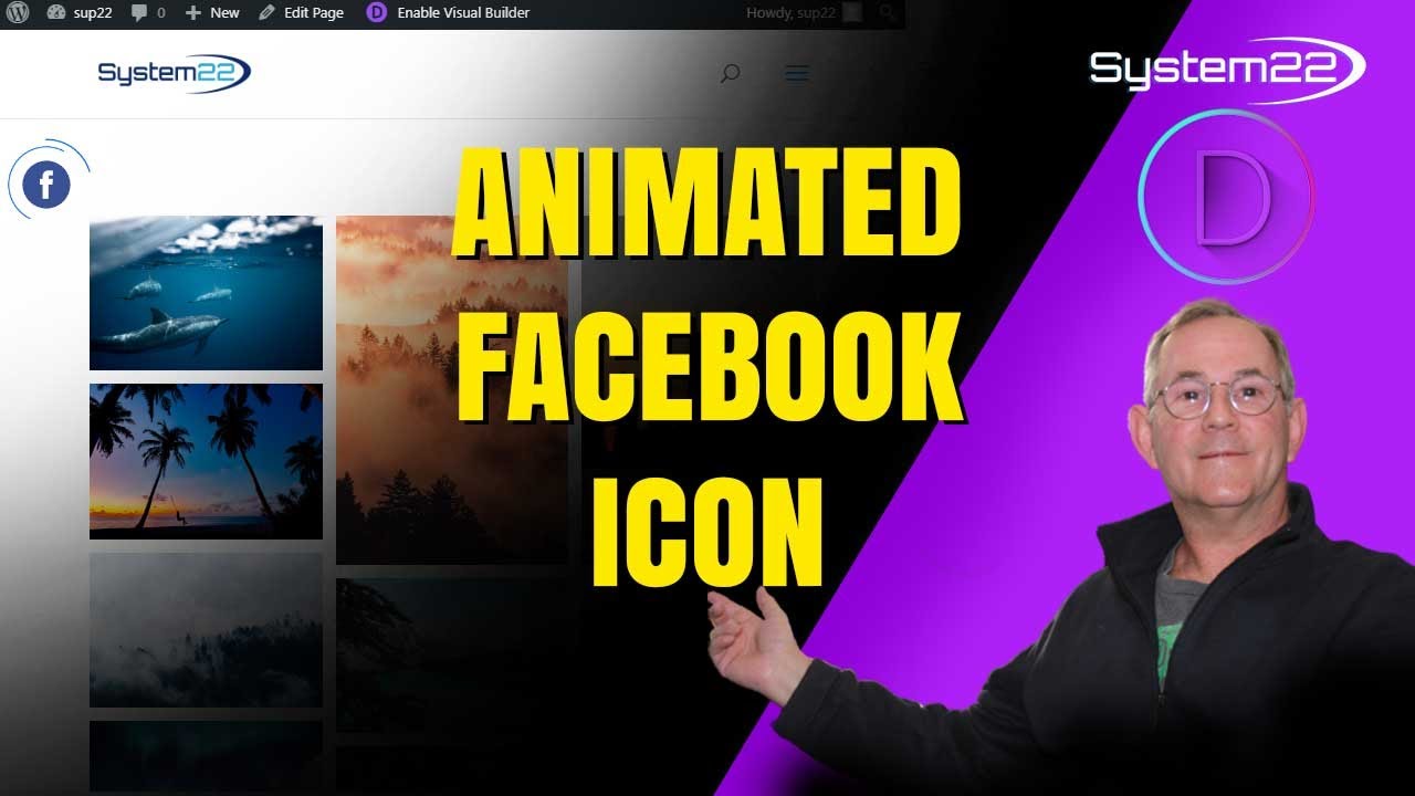 Divi Theme Add An Animated Facebook Icon