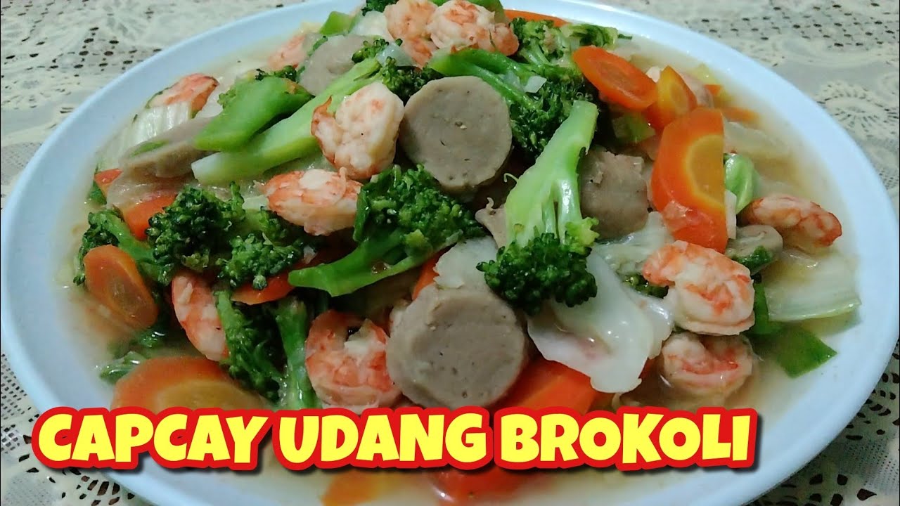 Resep Capcay Udang Saus Tiram // Capcay Udang Brokoli Saus Tiram