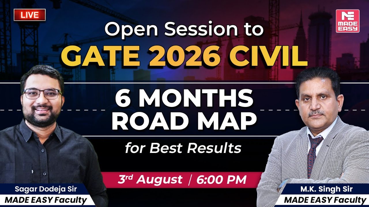 GATE 2026 Civil | 6-Months Strategy by India&rsquo;s Best GATE Mentors | Must-Watch Roadmap!