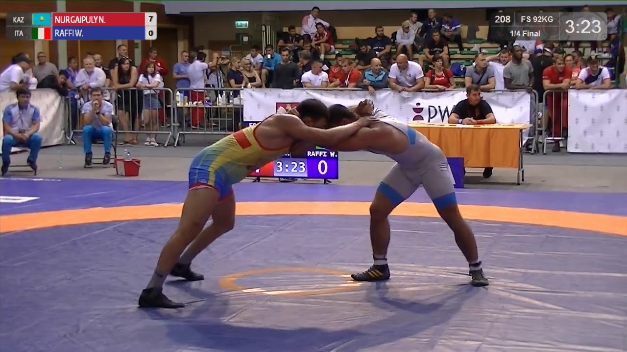 1/4 FS - 92 kg: N. NURGAIPULY (KAZ) v. W. RAFFI (ITA)