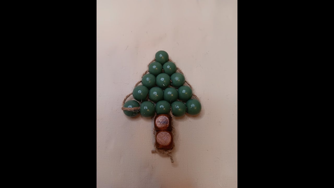 DIY Wood Bead Christmas Tree Craft Kit - Ornament - Decoration - Gift Tag