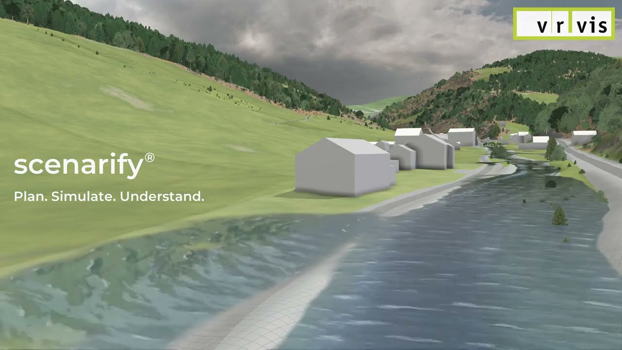 Heavy Rainfall & Flood Simulation in the Browser | Real-Time Visualization | scenarify Showcase