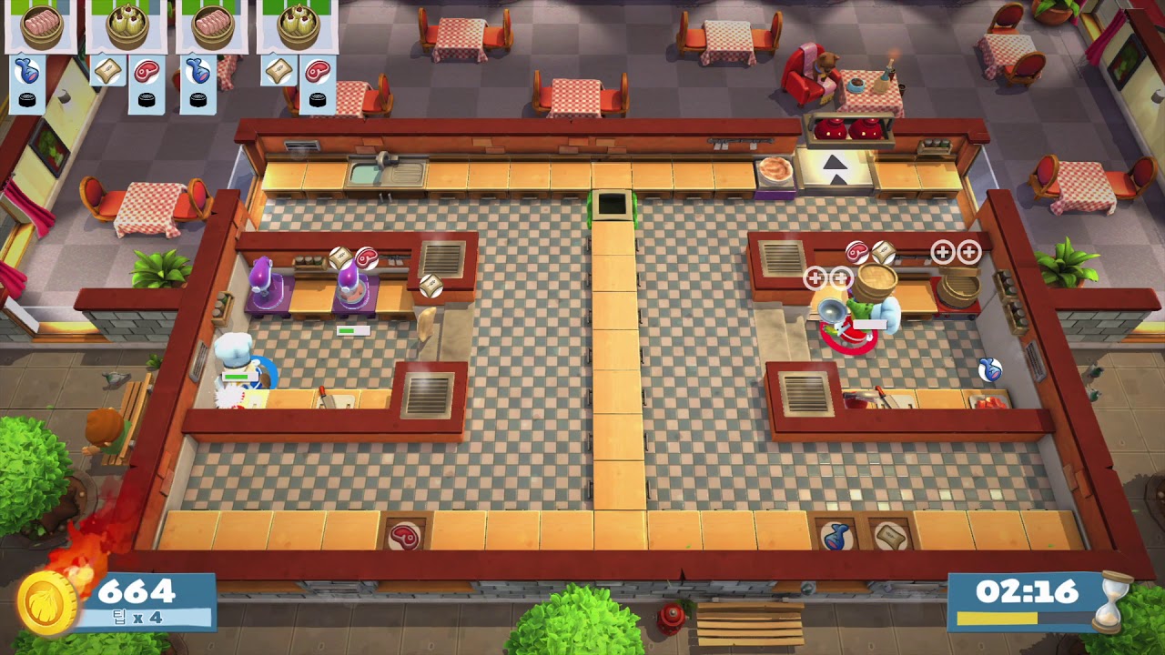 오버쿡드2  고인물커플 별 4개공략 케빈1