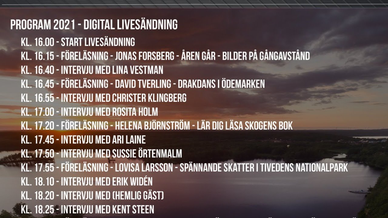 Livestream fr&aring;n Hasselfors Naturfotofilmfestival Del 1