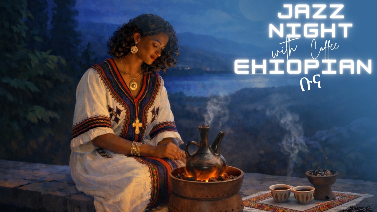 Peaceful Night Coffee ☕ Ethiopian Coffee Ceremony Under the Moon | Relaxing Ambience