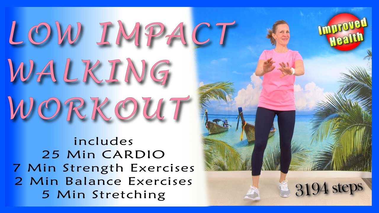Low Impact Walking Workout | includes Cardio, Strength, Balance and Stretching all in one workout