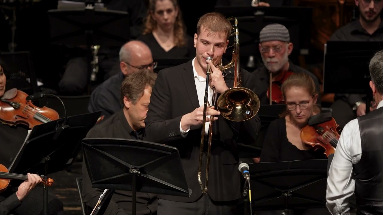Derek Bourgeois Trombone Concerto Part 1. Eyal Ein-Habar- Conducting, Trombone: Shai Hofi