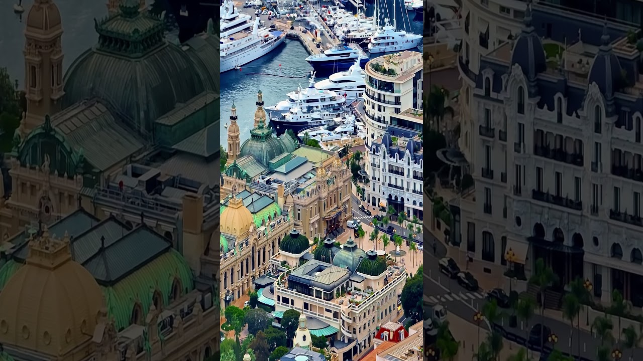 Monte Carlo, Monaco City aerial panoramic view