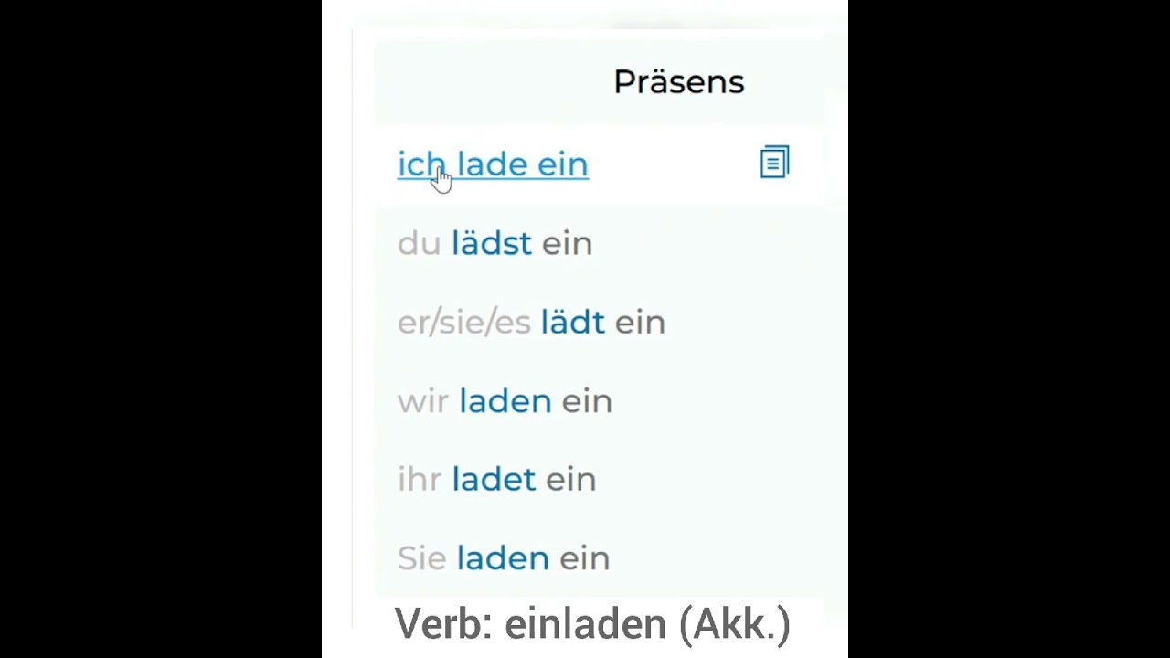 Verb | einladen | Beispiels&auml;tze | #shorts