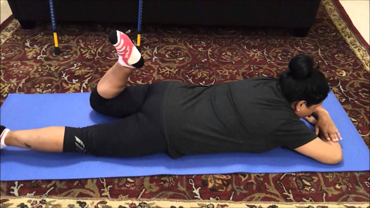Perthes Exercise 3, Legs Bending Streches Belly Down
