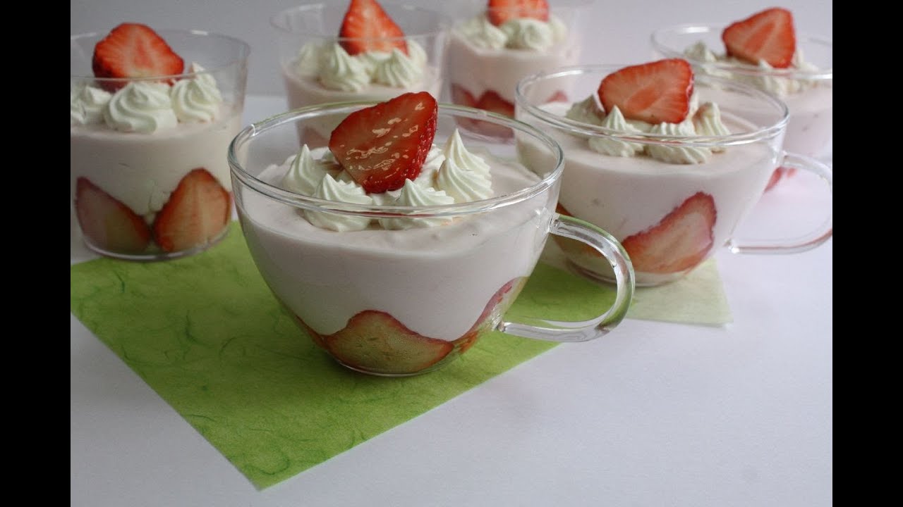 オーブンいらずのスイーツ　きゅっと冷やして苺のムース　strawberry mousse recipe