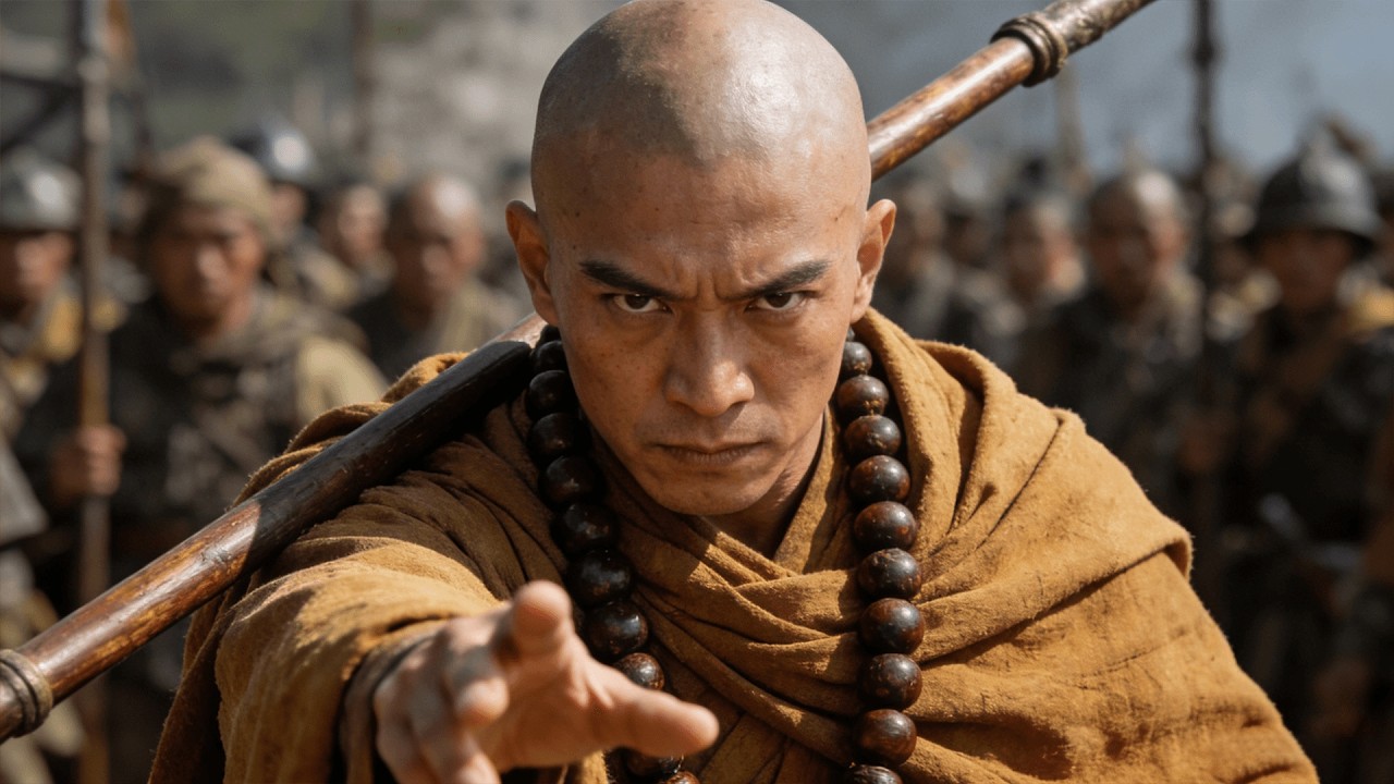 陷入圍攻的老頭竟是功夫高手，絕殺少林18棍僧！ #kungfu #movie #功夫 #李連杰 #jetli