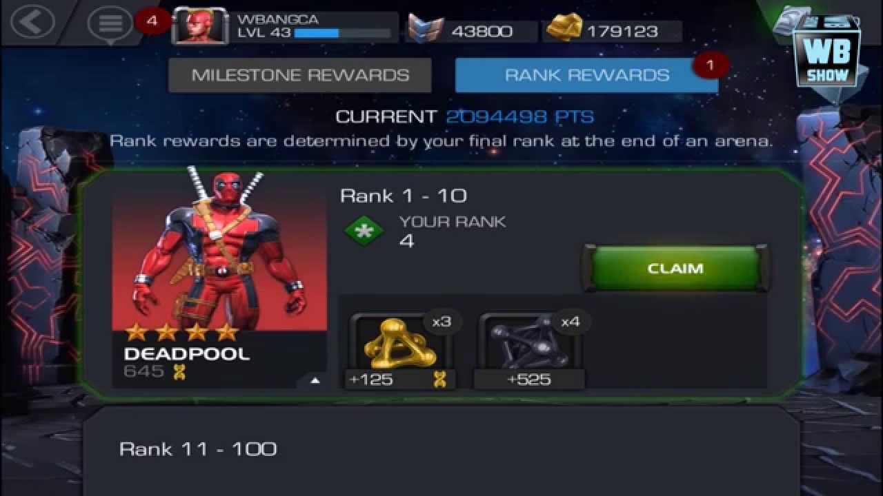 4-Star Deadpool, Superior Iron Man Event - Marvel: Contest of Champions