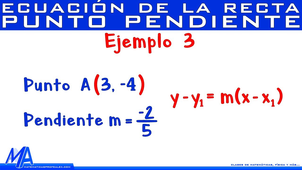 Ecuación de la recta Punto Pendiente | Ejemplo 3
