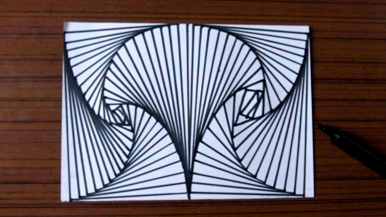 2020 Desenho Geométrico #2 Espiral / 3D /Abstrato / Ilusão de Óptica / Padrão /Linhas Retas