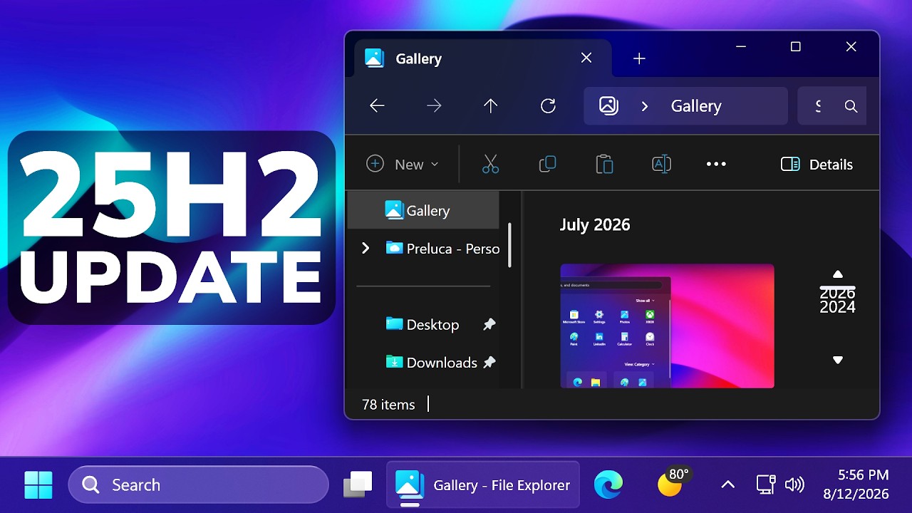 Обновление Windows 11 25H2 за август 2026 года &ndash; новые функции в основном релизе (KB5121003)