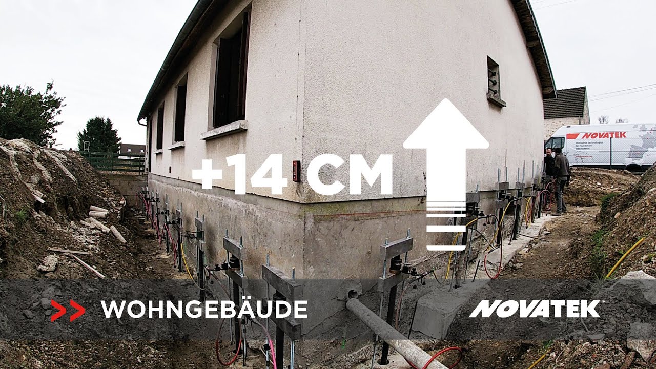 Anhebung von Wohnhaus um + 41 cm in Frankreich