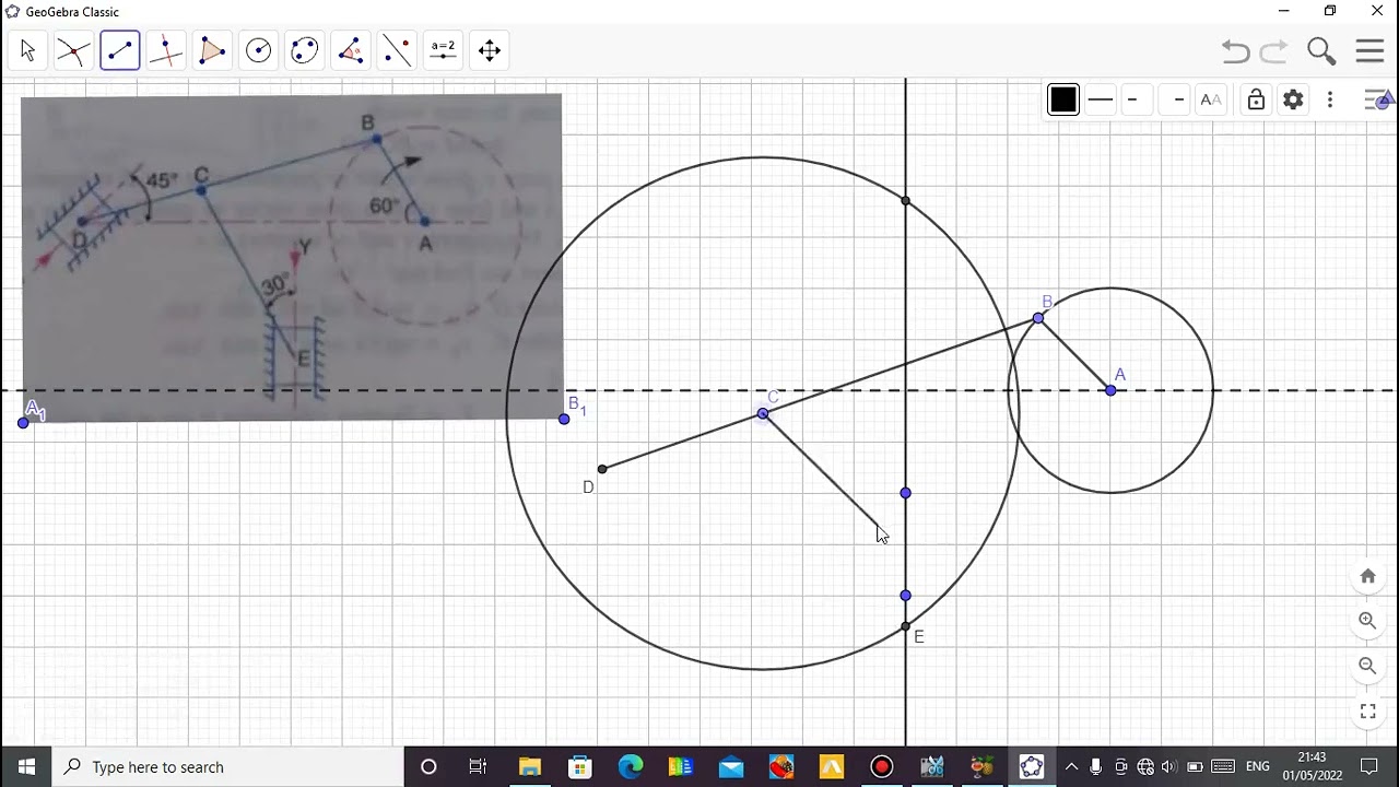 Creating Mechanism in geogebra 1
