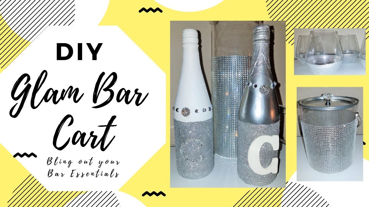 DIY 💎🍾  Bling  Bar UNDER $10!!! | Wine Glasses | Ice Bucket | Champagne Bottle 🍾| Chanelle Novosey