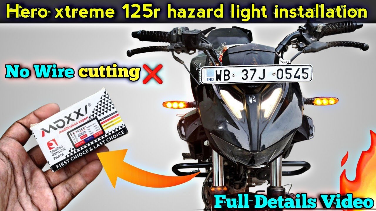 Hero xtreme 125r hazard light installation 😍| moxi flasher installation | full details video !