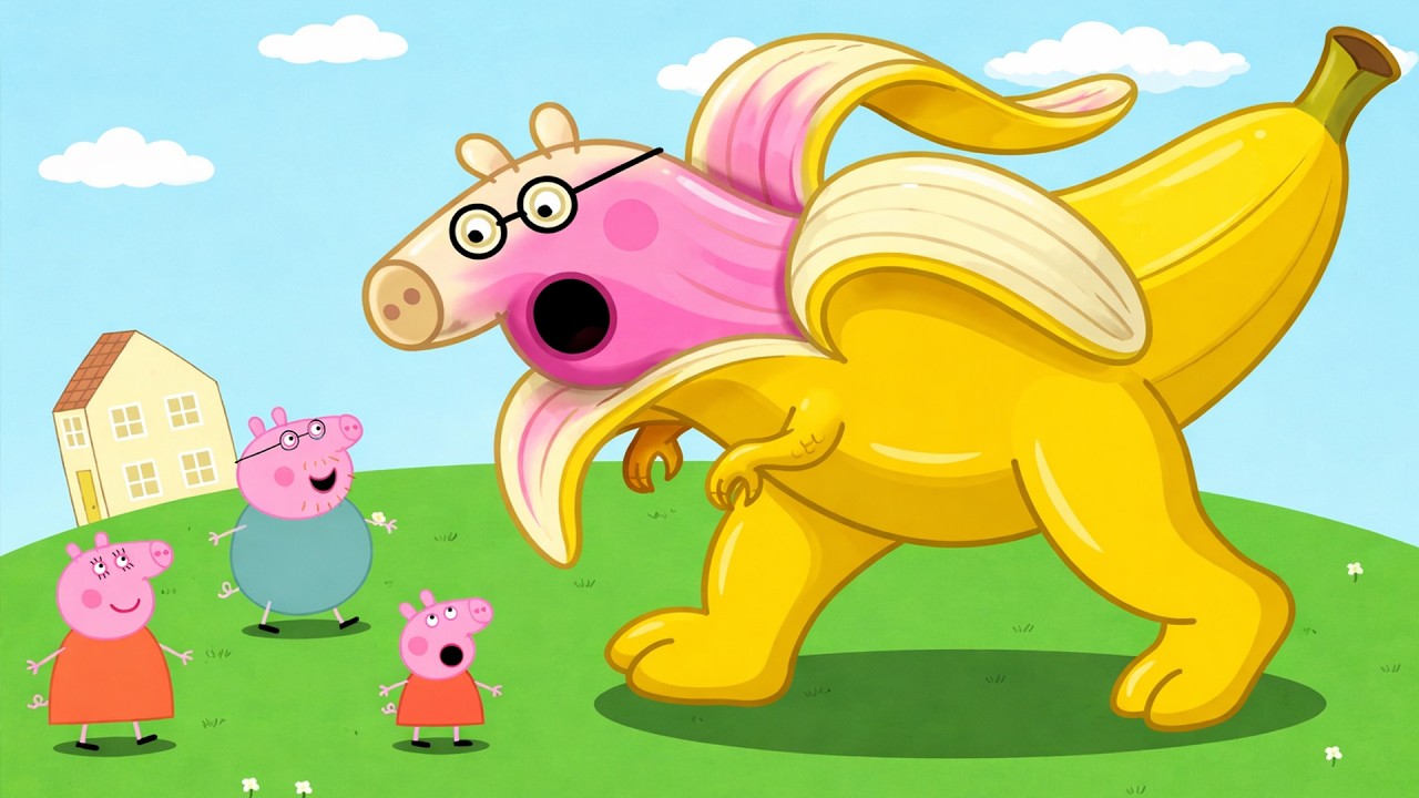 Giant Banana Monster Takes Over the Backyard! 🍌🏡 | Peppa Pig Funny Animation
