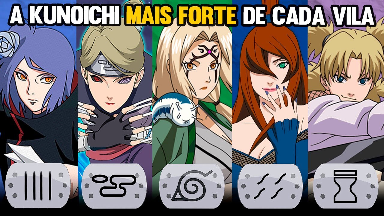A KUNOICHI MAIS PODEROSA DE CADA VILA EM NARUTO