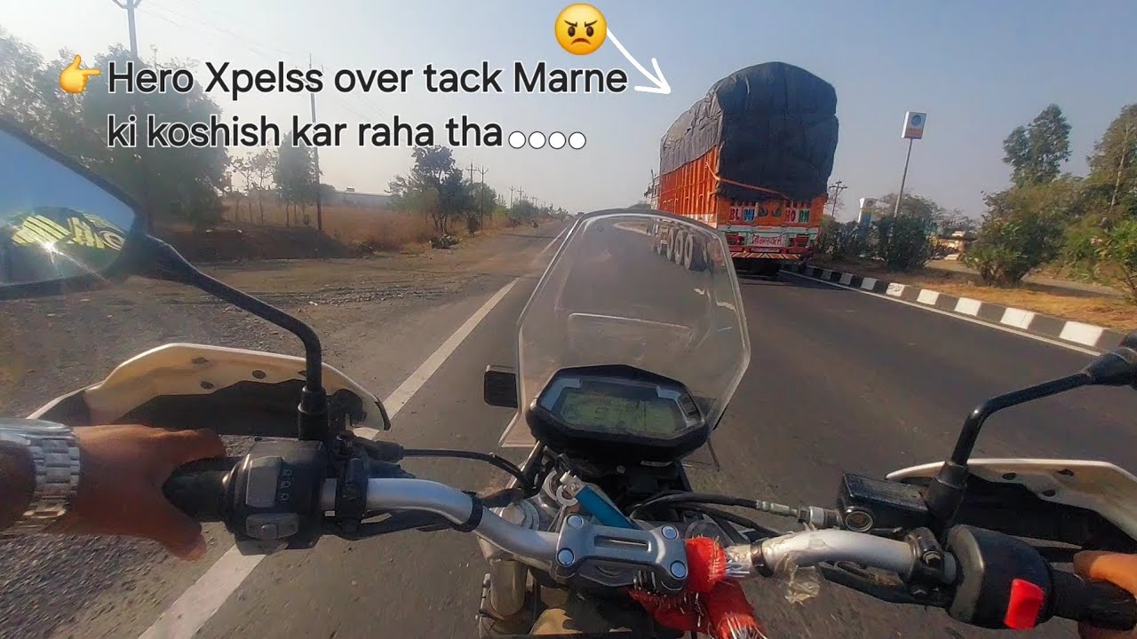 Hero xpulse overtake Marne ki koshish kar raha tha truck driver #HeroXpulse #bikeaverage 4KHD 