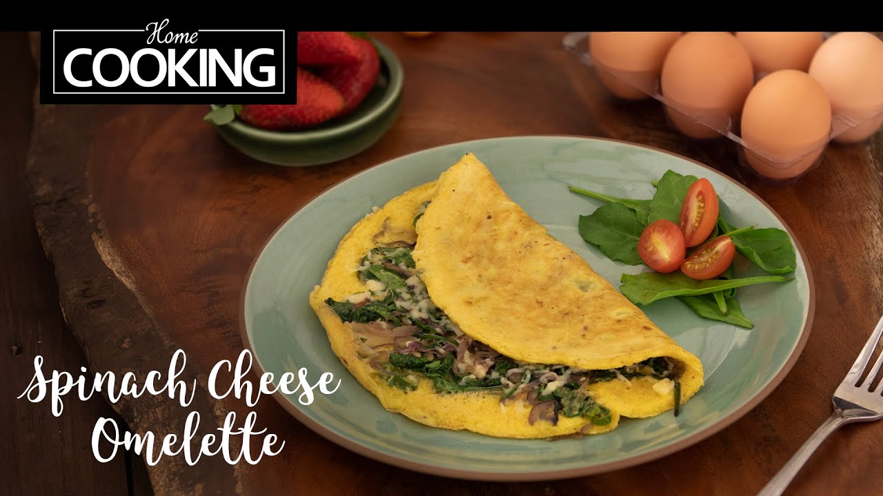 Spinach Cheese Omelette | Healthy breakfast ideas | Egg Recipes | Easy Spinach Omelette Recipe