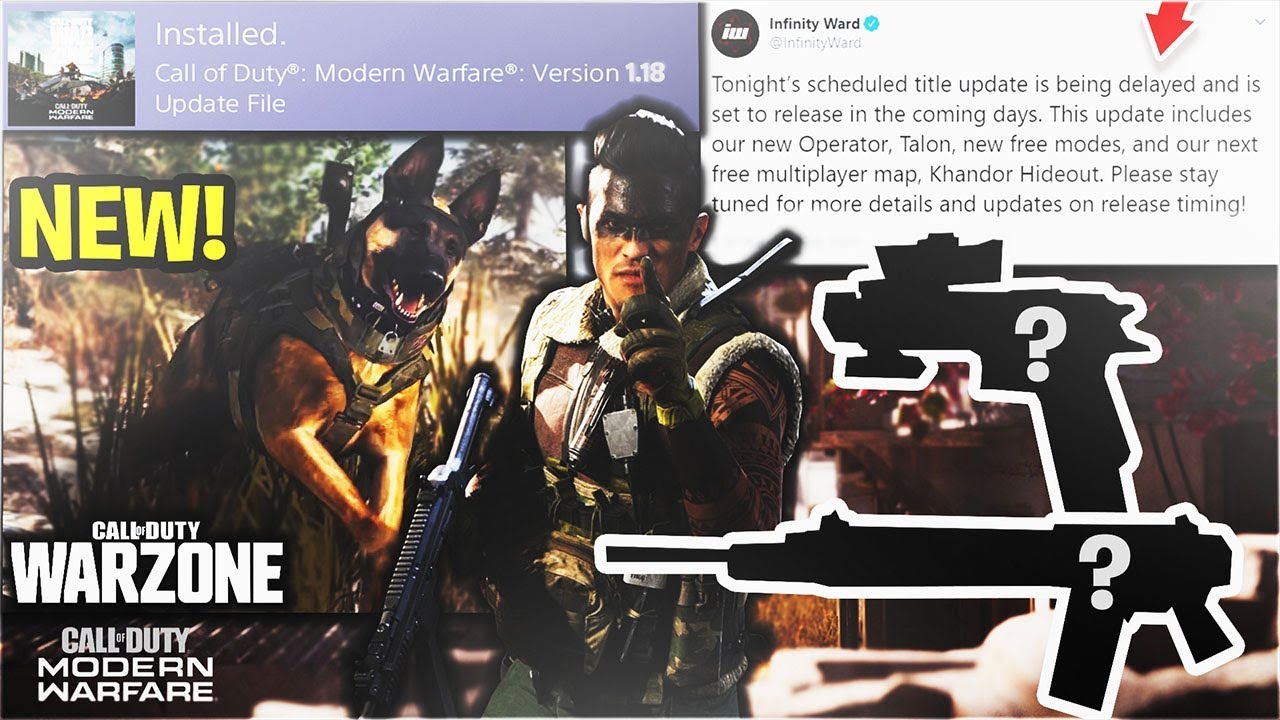 NEW MODERN WARFARE 1.18 UPDATE! NEW WARZONE GUNS, NEW DOG and TALON OPERATOR - MW 1.18 Patch
