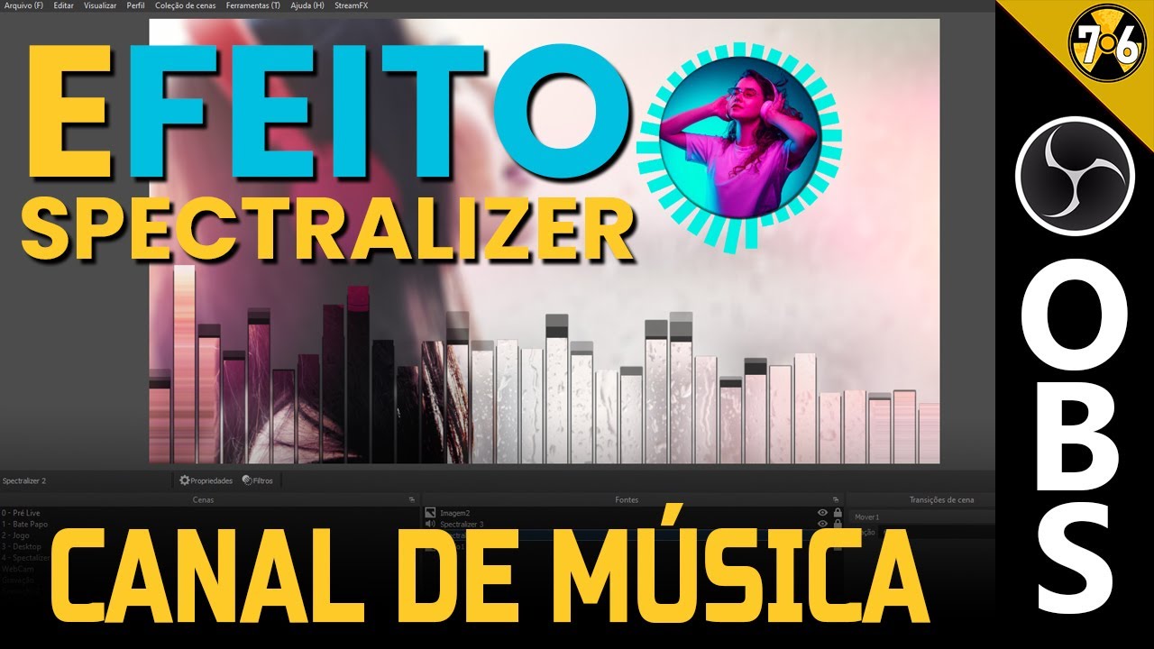 Como Fazer um Canal de Música Com Obs Studio e Efeito Spectralizer Waveform