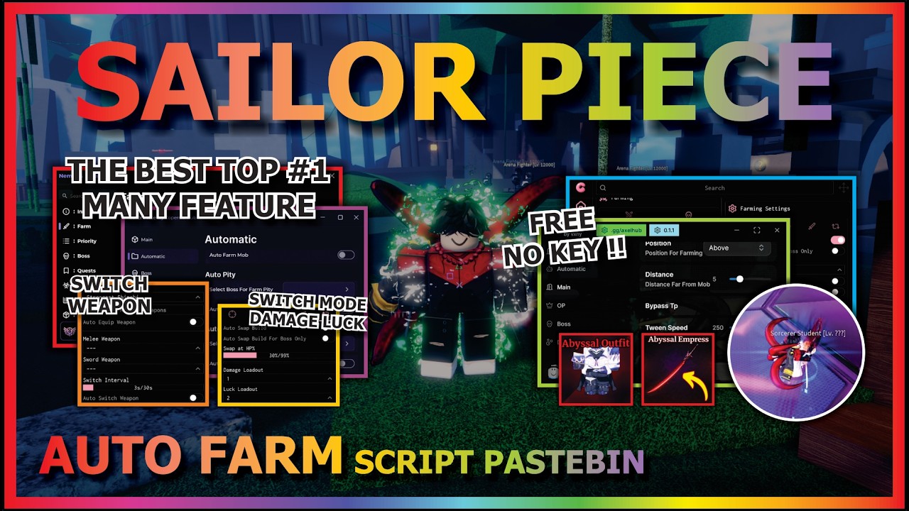 SAILOR PIECE Script Pastebin 2026 AUTO FARM, INFINITE TOWER, AUTO DUNGEON, FULL QUEST (NO KEY) 🗡️🔥