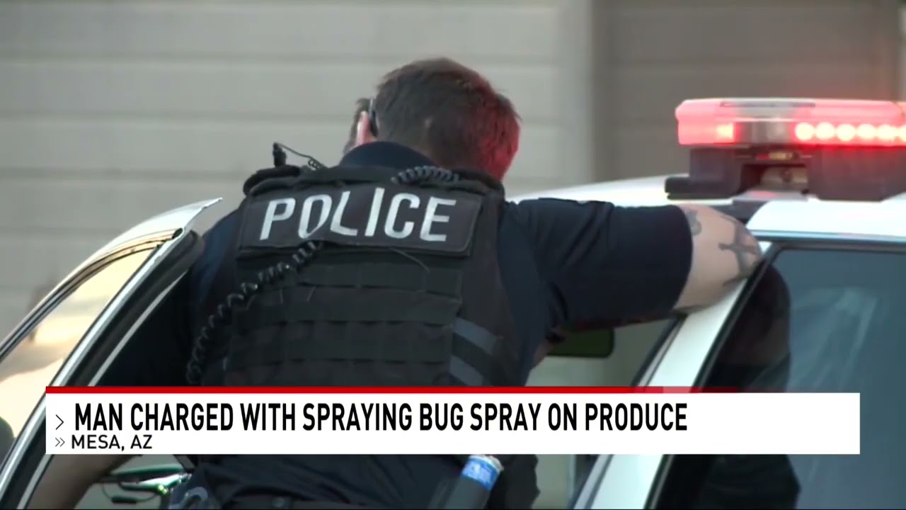 Man arrested for spraying bug spray on produce