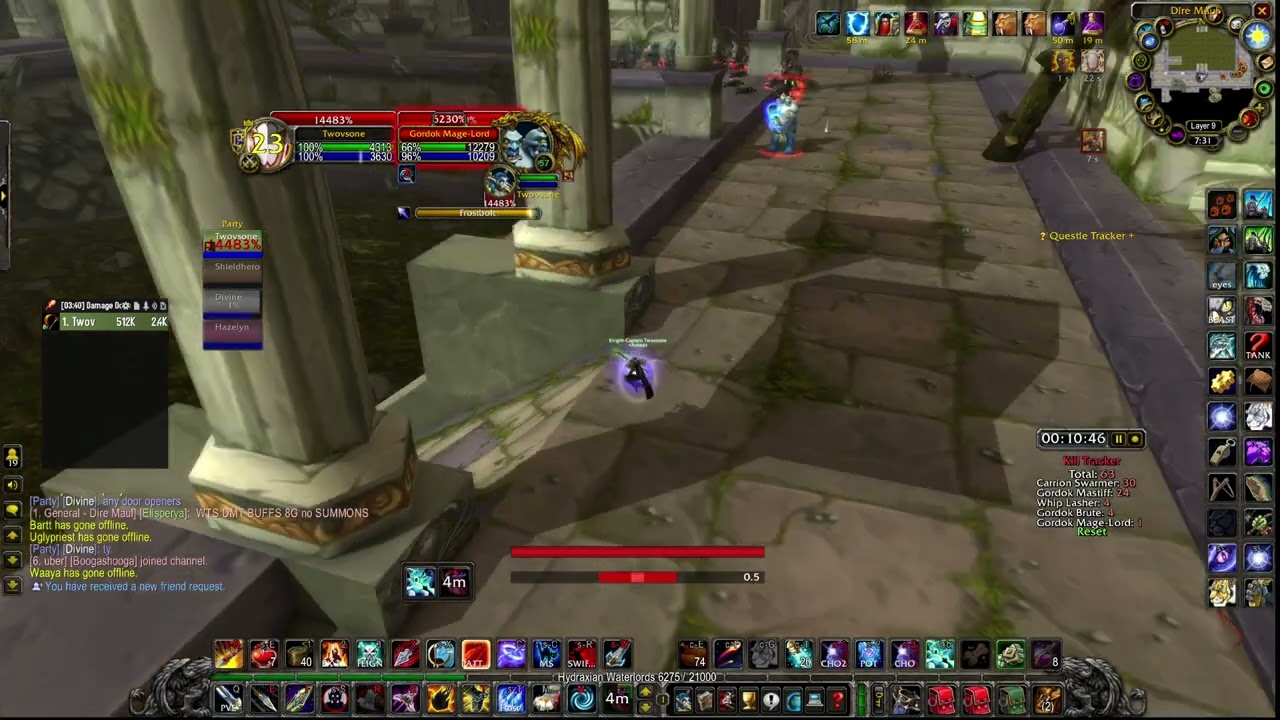 WoW SOD - Dire Maul North Hunter Solo Boost(Full Courtyard pull)