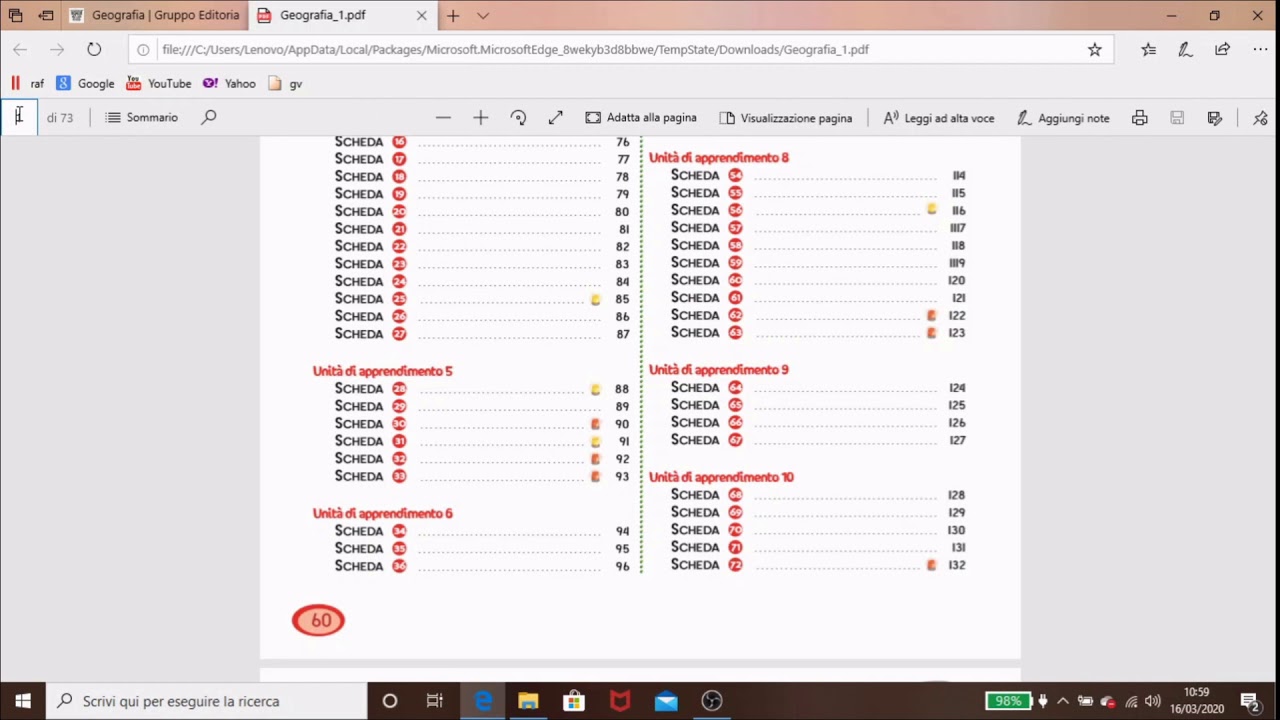 selezionare scheda pdf singola
