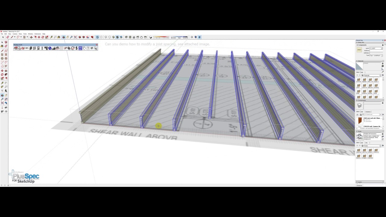 How to Change Joist Spacing - PlusSpec Suite Tutorial