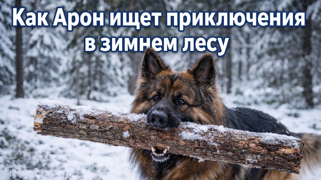 Собака-лесоруб: как Арон ищет приключения в зимнем лесу