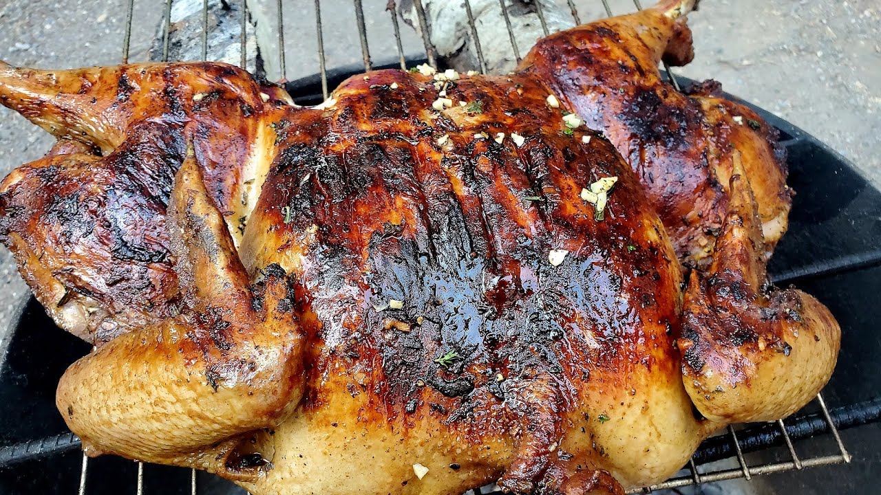 Roasting a 19lb Turkey Over Fire