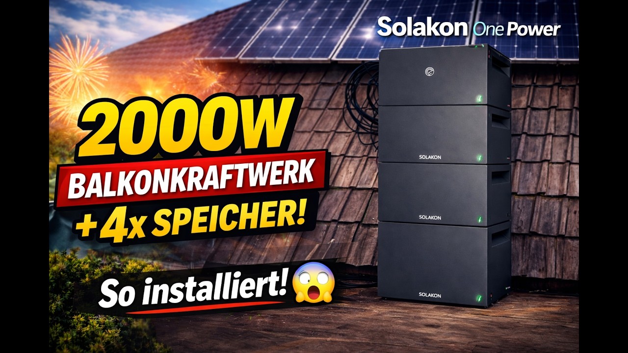 Meine 2000W Solaranlage mit Speicher-Kompettaufbau und Installation einfach erkl&auml;rt