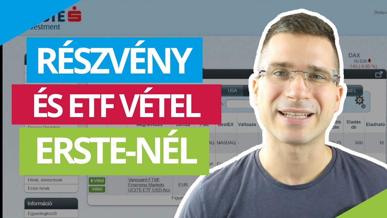 ETF, részvény, kötvény vásárlás az ERSTE felületén