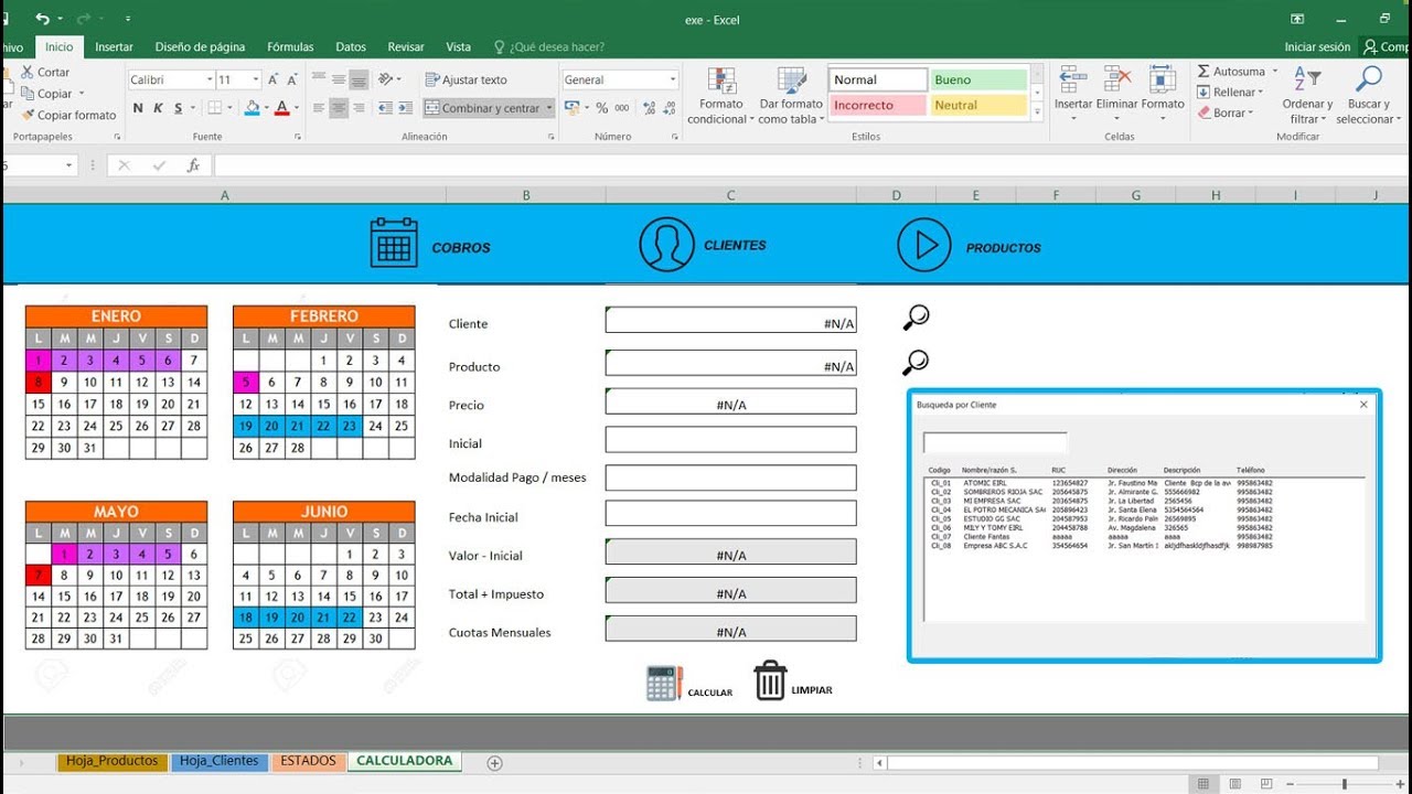 Sistema de cobros Excel - Facturas vencidad, facturas por cobrar. (Control de cobros y créditos)
