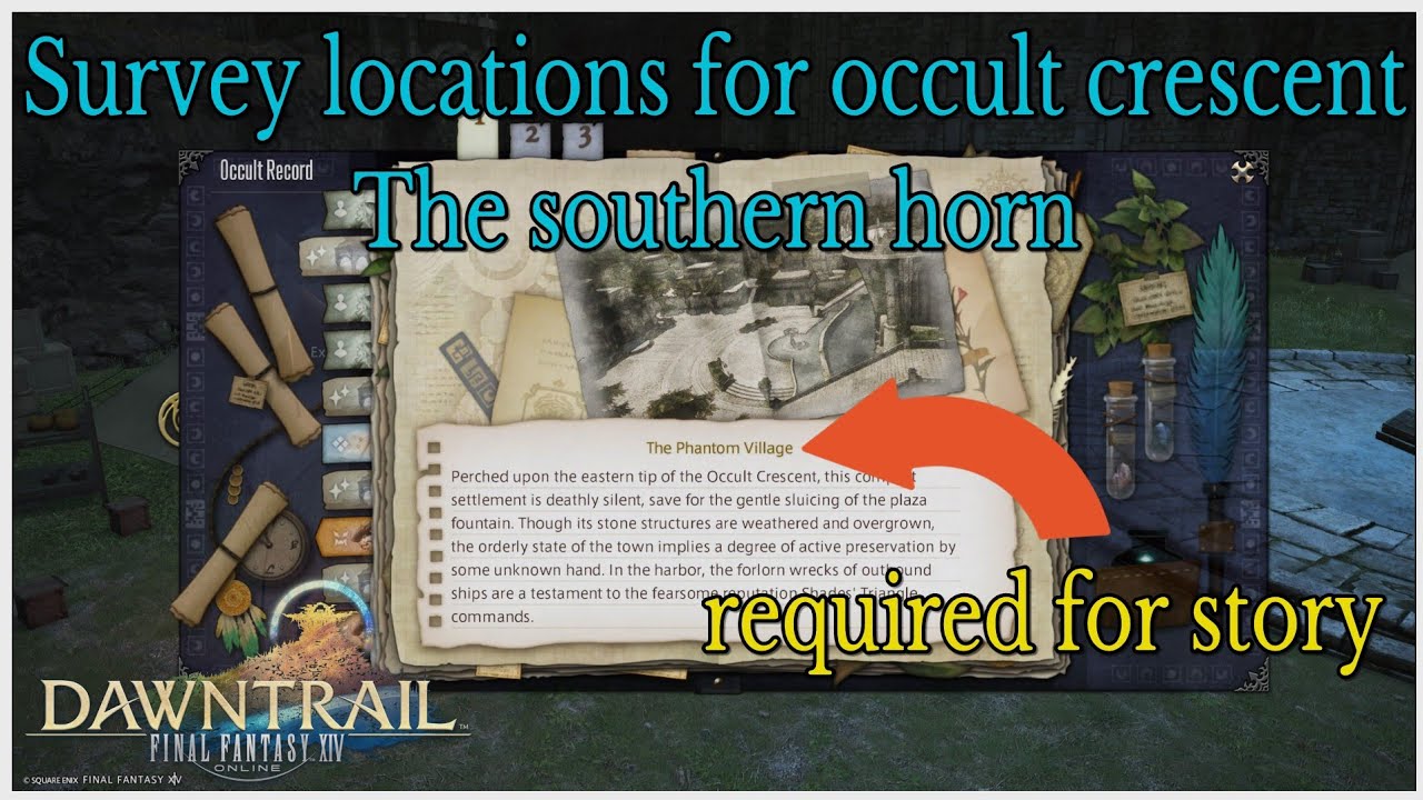 Where to find the survey points in occult crescent