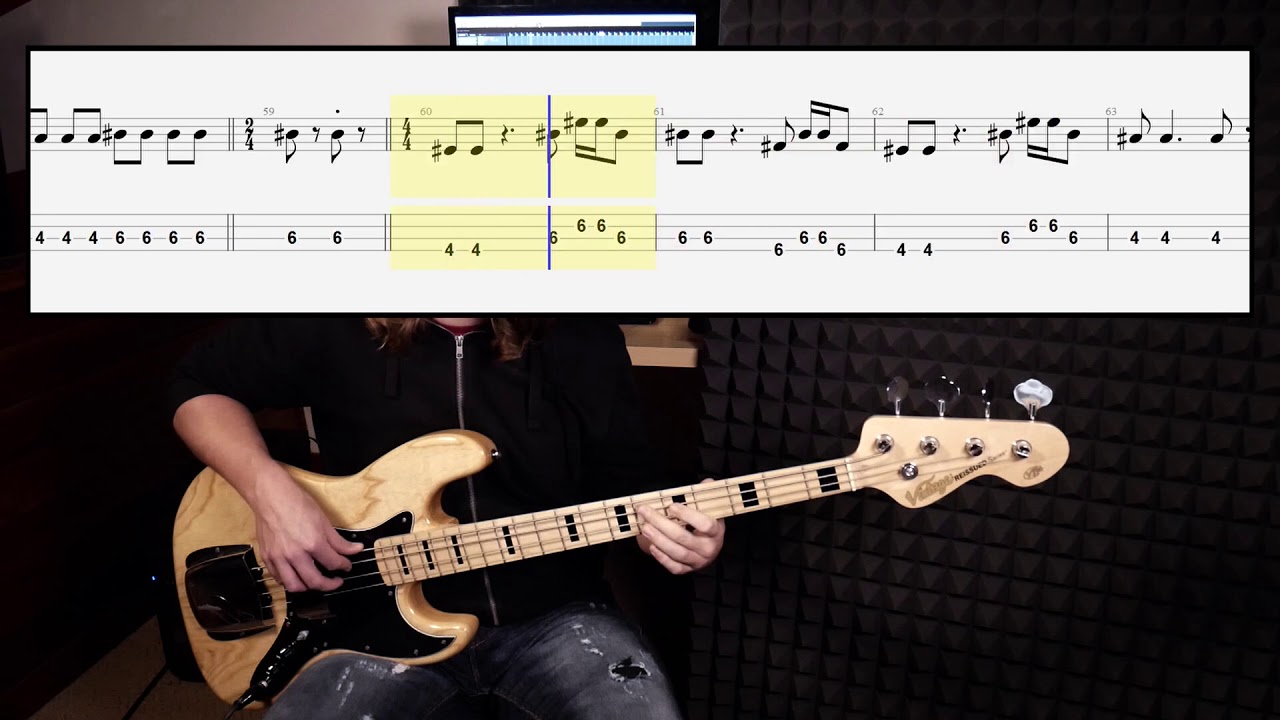 Blue Swede - Hooked On A Feeling (bass cover with tabs in video)