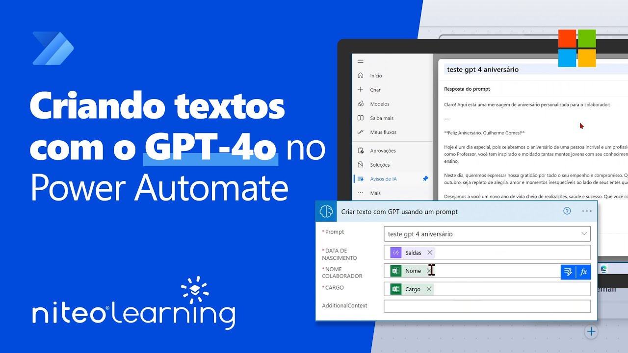 Como utilizar o novo GPT-4o para criar textos no Power Automate